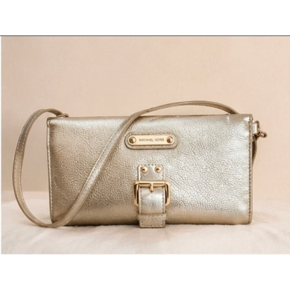 Michael Kors Liquid Gold Convertible Wristlet Clutch ✨ Y2K Glam Grab & Go - Picture 6 of 10